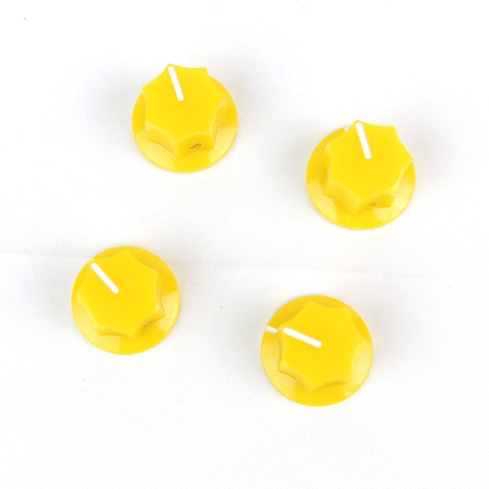 Control Knobs for Jaguar Mustang Style Guitar JB or Pedal, 1/4″ Shaft, Yellow (S