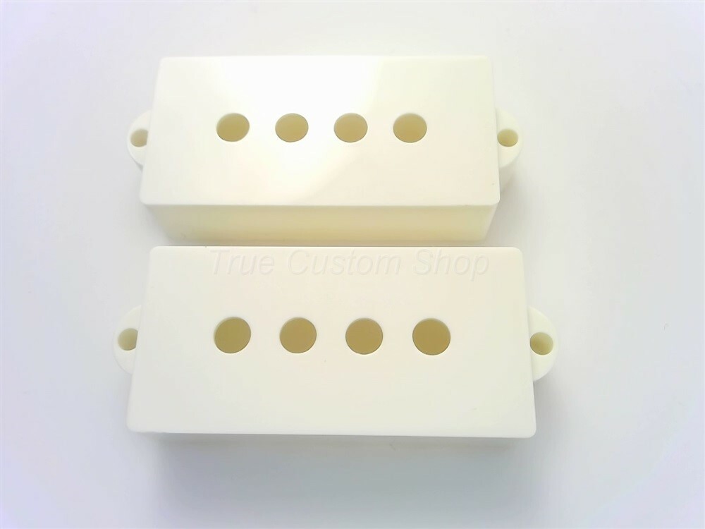True Custom Shop® White Bridge & Neck Pickup Covers for Fender Precision Bass