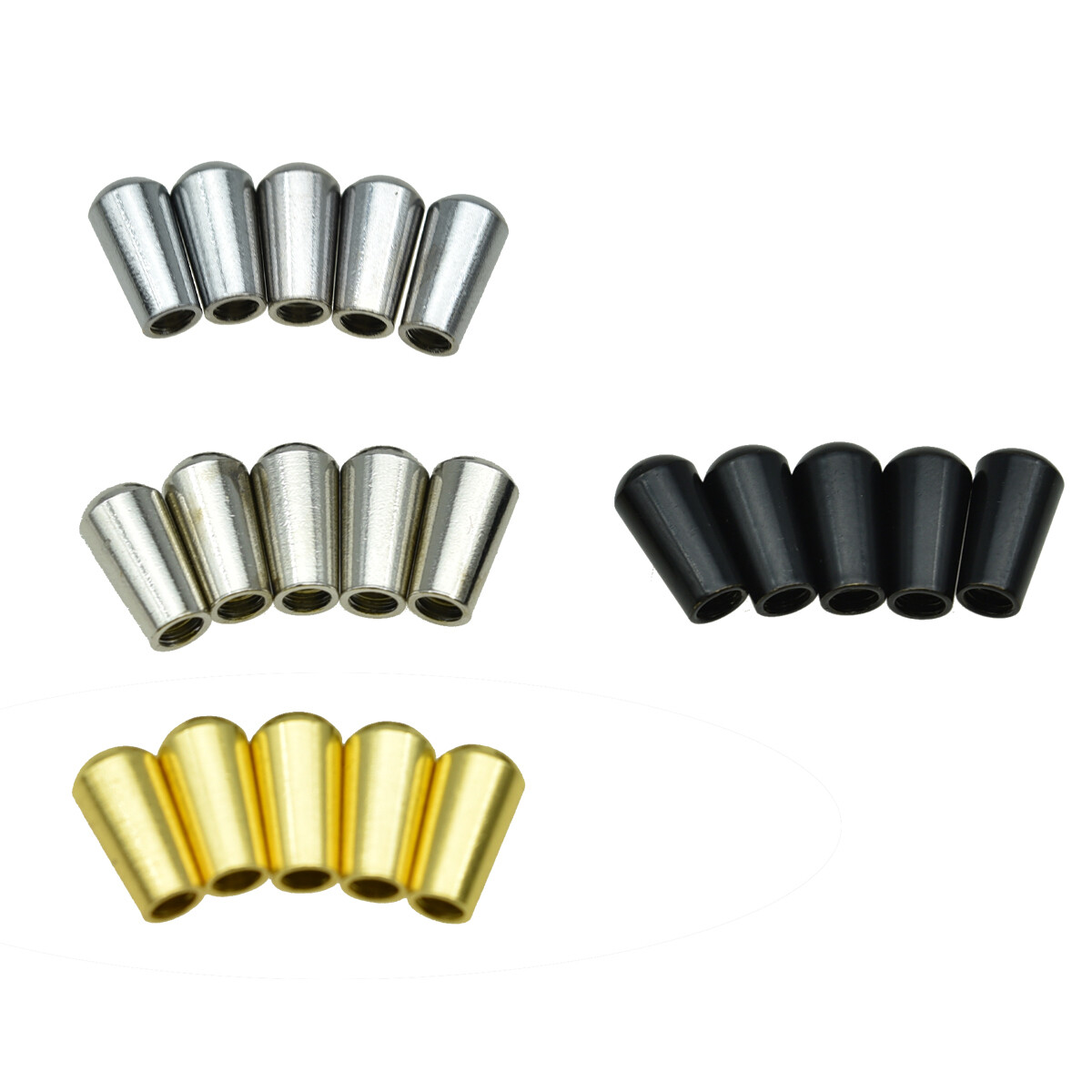 5x USA Spec SAE 8-32 Metal Toggle Switch Tip Cap Fits Gibson/Switchcraft Black