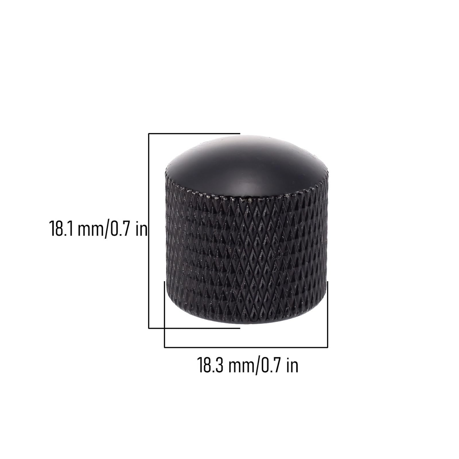 4Pcs Black Metal Guitar Control Knob Volume Tone Control Dome Knobs Guitar Bass