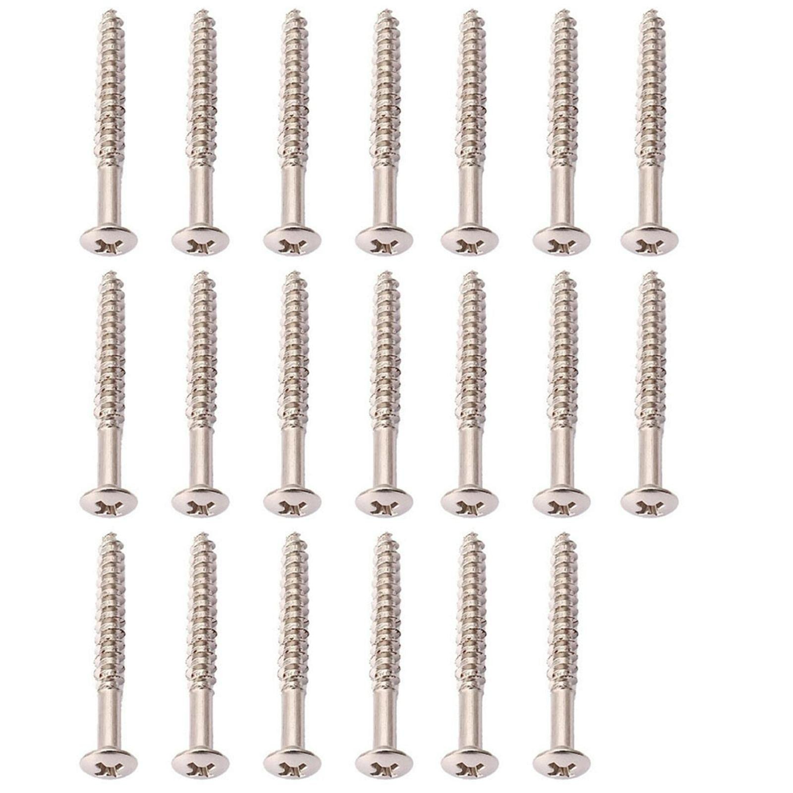 Stainless Steel Guitar Neck Mounting Screws – 20 Pack for Electric Guitars