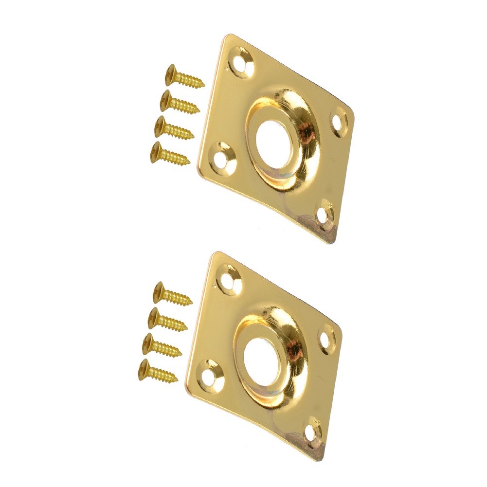 2Pcs Guitar Output Metal Jack Plate Square With Screws For Electric Bass Guitar.