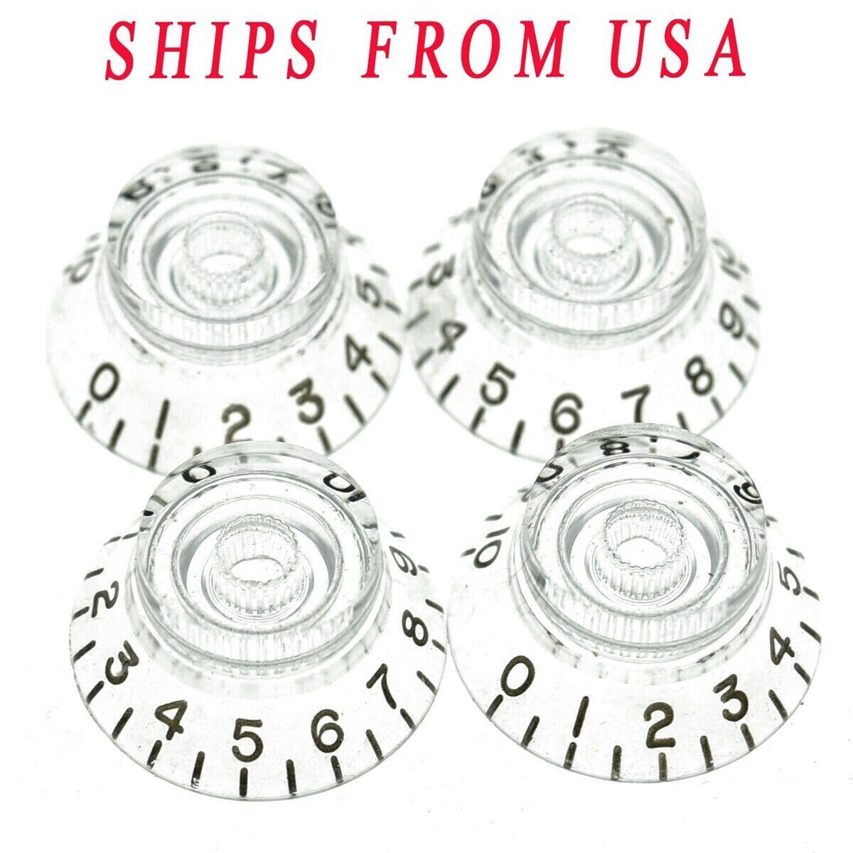 KAISH LP Guitar Bell Knobs USA Spec Fine Spline Top Hat Knobs fits CTS Pot Clear