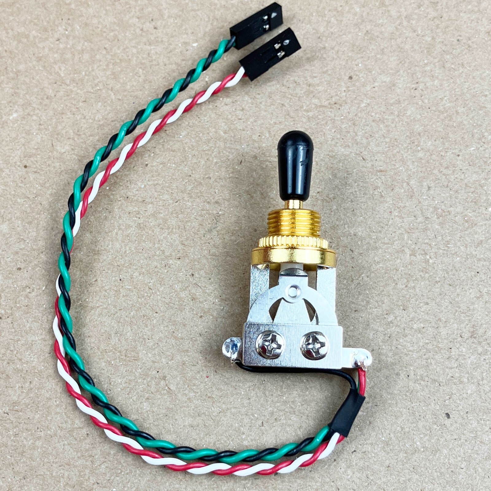 Solderless Prewired for EMG Quick Connect GOLD 3 Way Toggle Switch 6″ Short