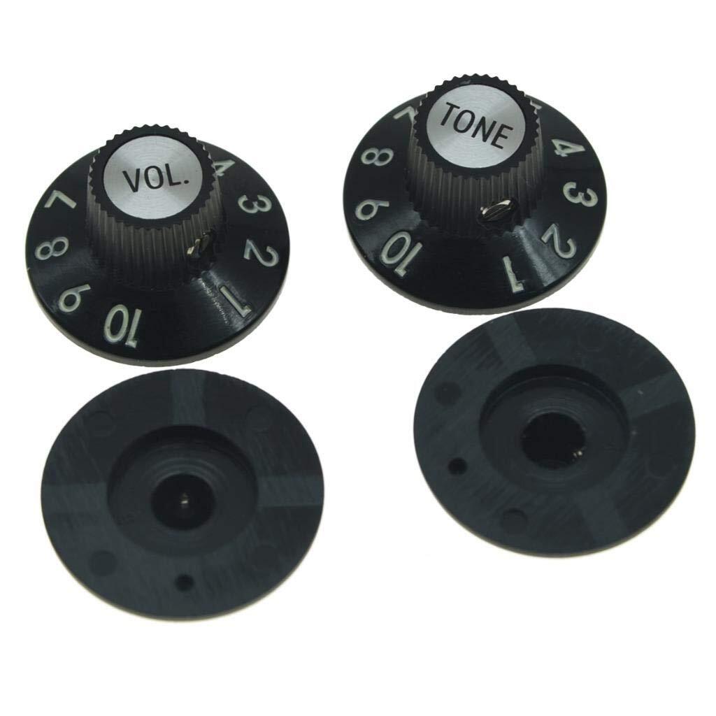 Set fo 4 Witch Hat Knobs Guitar Bass Knobs 2 Volume 2 Tone Control Knobs