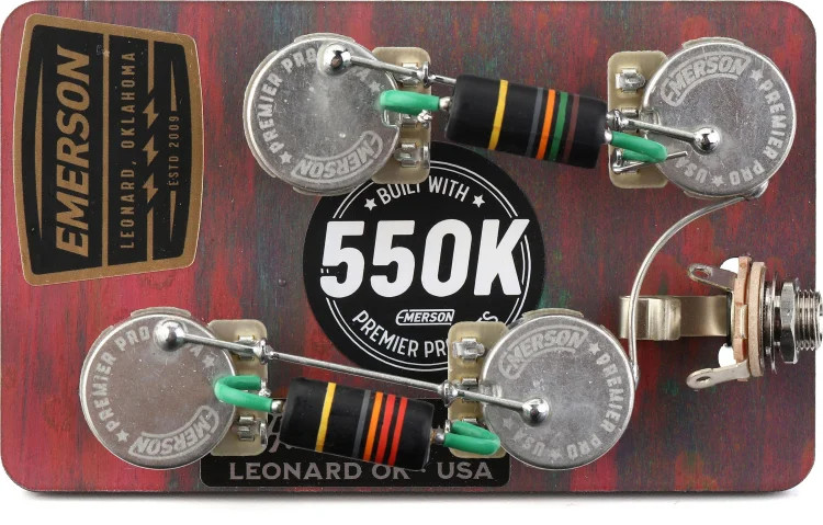 Emerson Custom 550K Series Prewired Kit for Gibson Les Paul – Long Shaft