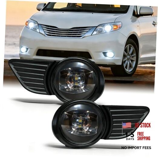 Fog Lights Assembly Compatible with 2011-2017 Toyota Sienna with Bulbs and