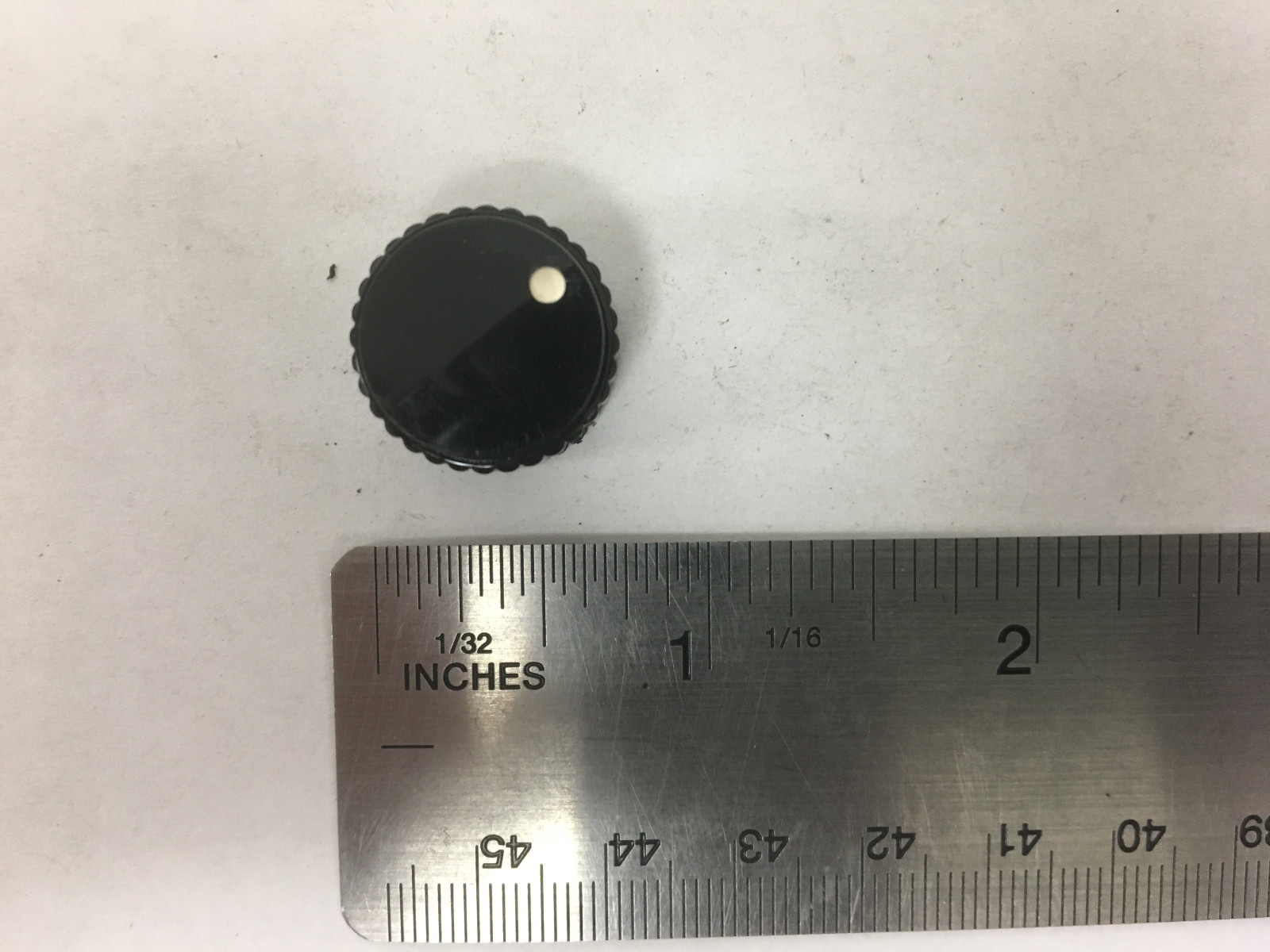 Vintage Small Black Bakelite Finely Knurled Knob