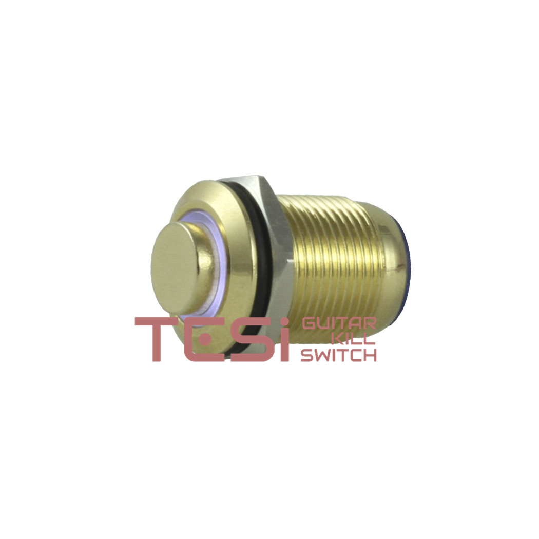 Tesi POCO 12MM LED Momentary Push Button Guitar Kill Switch Gold/White