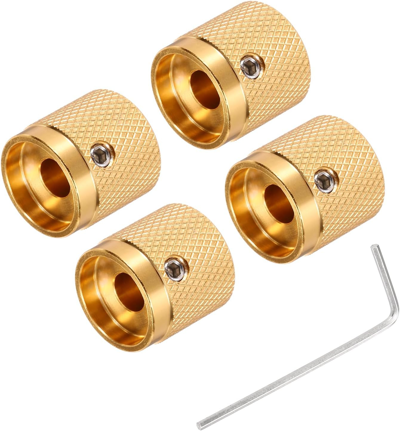4PCS Guitar Knobs Metal, Volume Tone Control Dome Knobs 1/4″ X 5/8″ X 0.67″ Pote