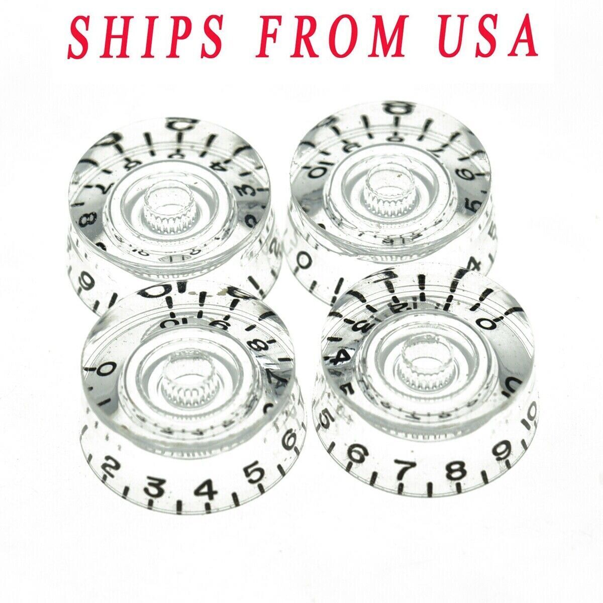4x LP Guitar Knob USA Fine Spline Speed Dial Control Knob fits CTS Pot Clear