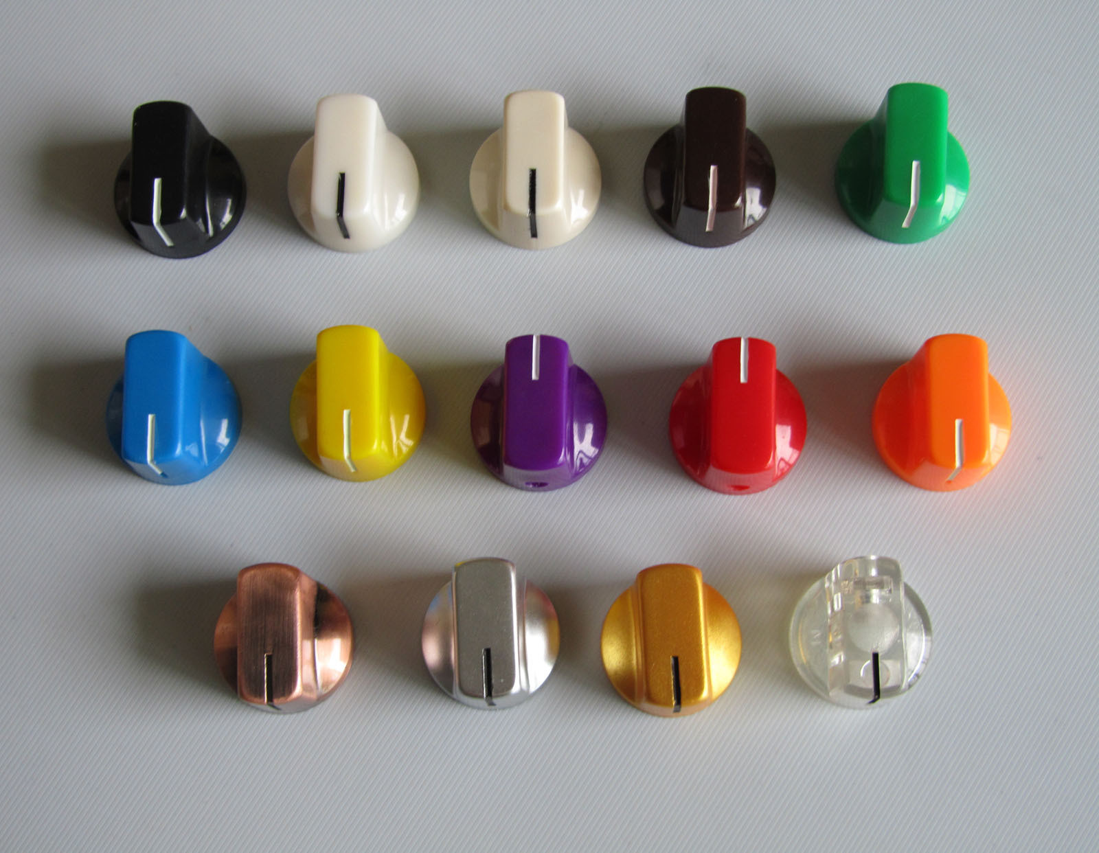 10x Guitar AMP Effect Pedal Knobs Davies 1510 Style Pointer Knob Set Screw Black