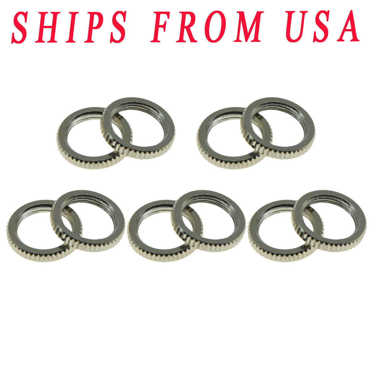 10pcs USA Thread 15/32″ Fine Knurled Guitar Toggle Switch Nut For Gibson NI