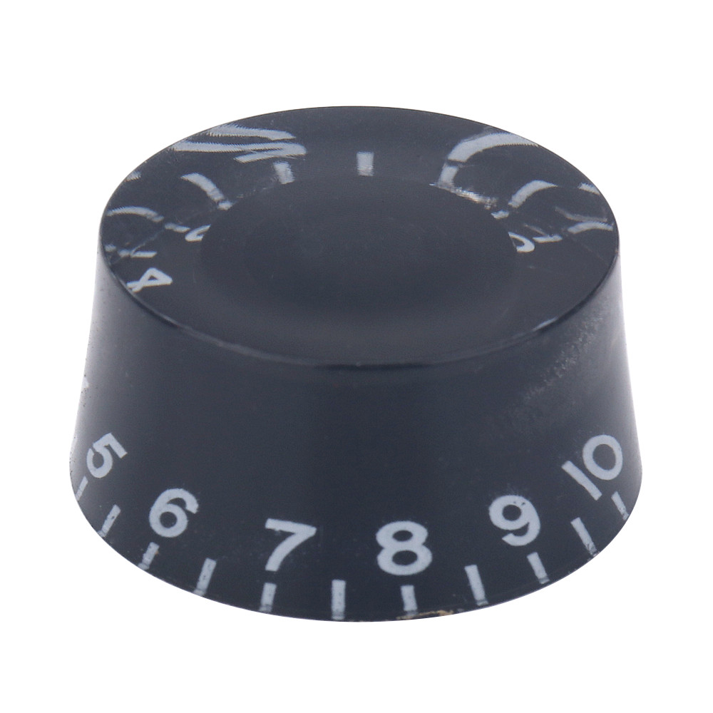 4pcs Acrylic Guitar Knobs Volume Tone Speed Control Knobs Black with White words