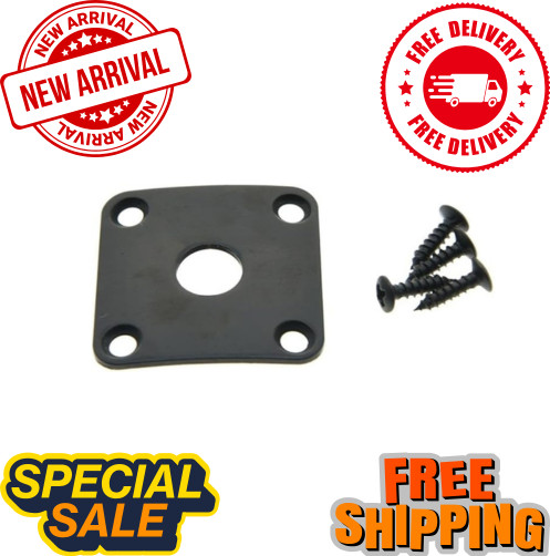 Black Metal Curved Bottom Jack Plate Curved Base Square Jackplate for Les Paul L