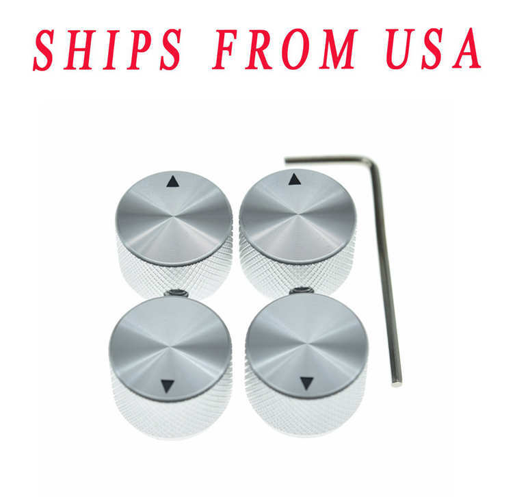 4pcs 51/64″(20mm)Diam. Metal 1/4″ Potentiometer Control Knobs w/ Indicator