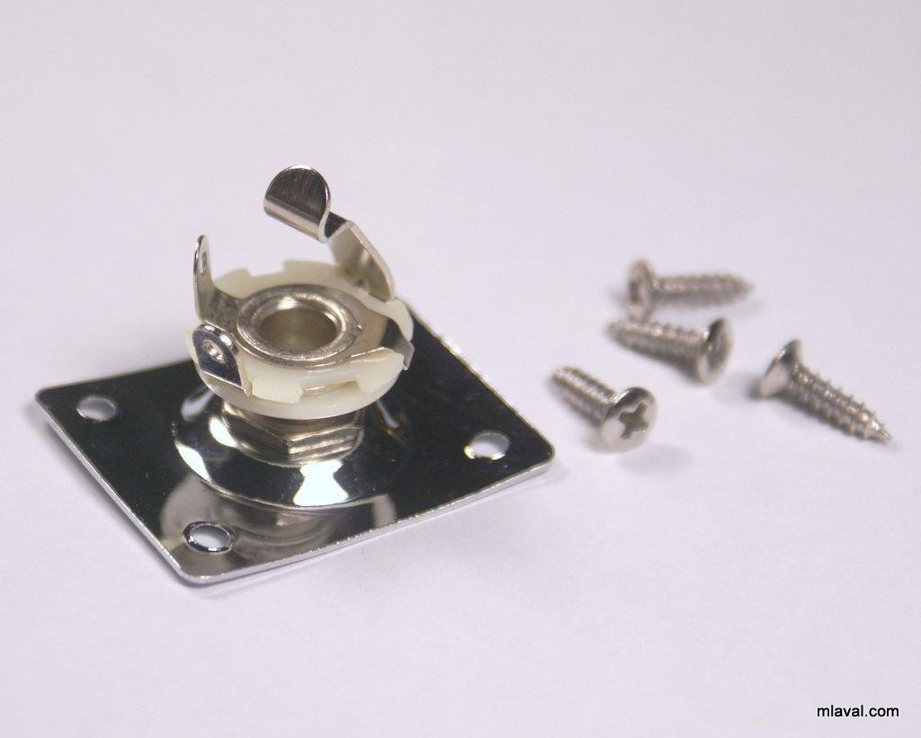 Universal Output Jack Plate Socket for Most Guitar Chrome -(A08)