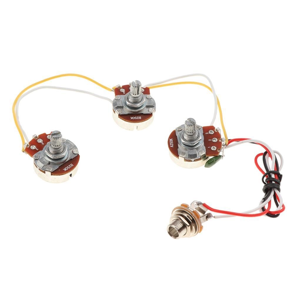 Durable DIY Circuit Wiring Harness A250K B250K Pots with Socket