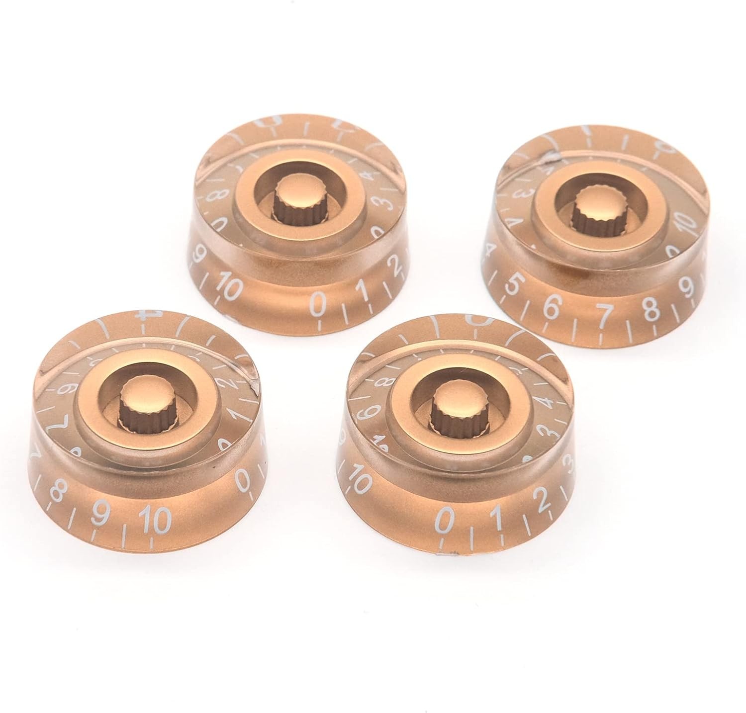 4 Amber Guitar Speed Dial Knobs 24 Fine Splines Control Knob for LP USA Imperial
