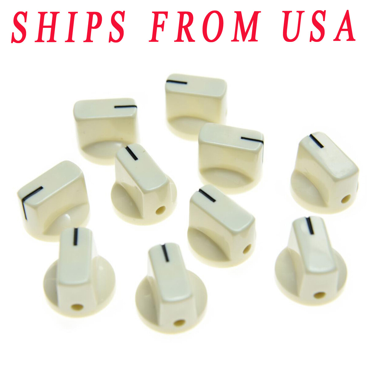 New 10x Guitar AMP Effect Pedal Knobs Davies 1510 Style Pointer Knob Aged White