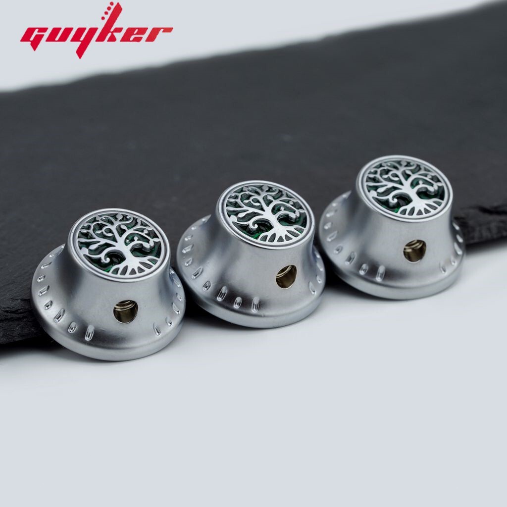 GUYKER Electric Guitar Volume Knob Surface Tree Of Life Pattern Potentiomet Knob