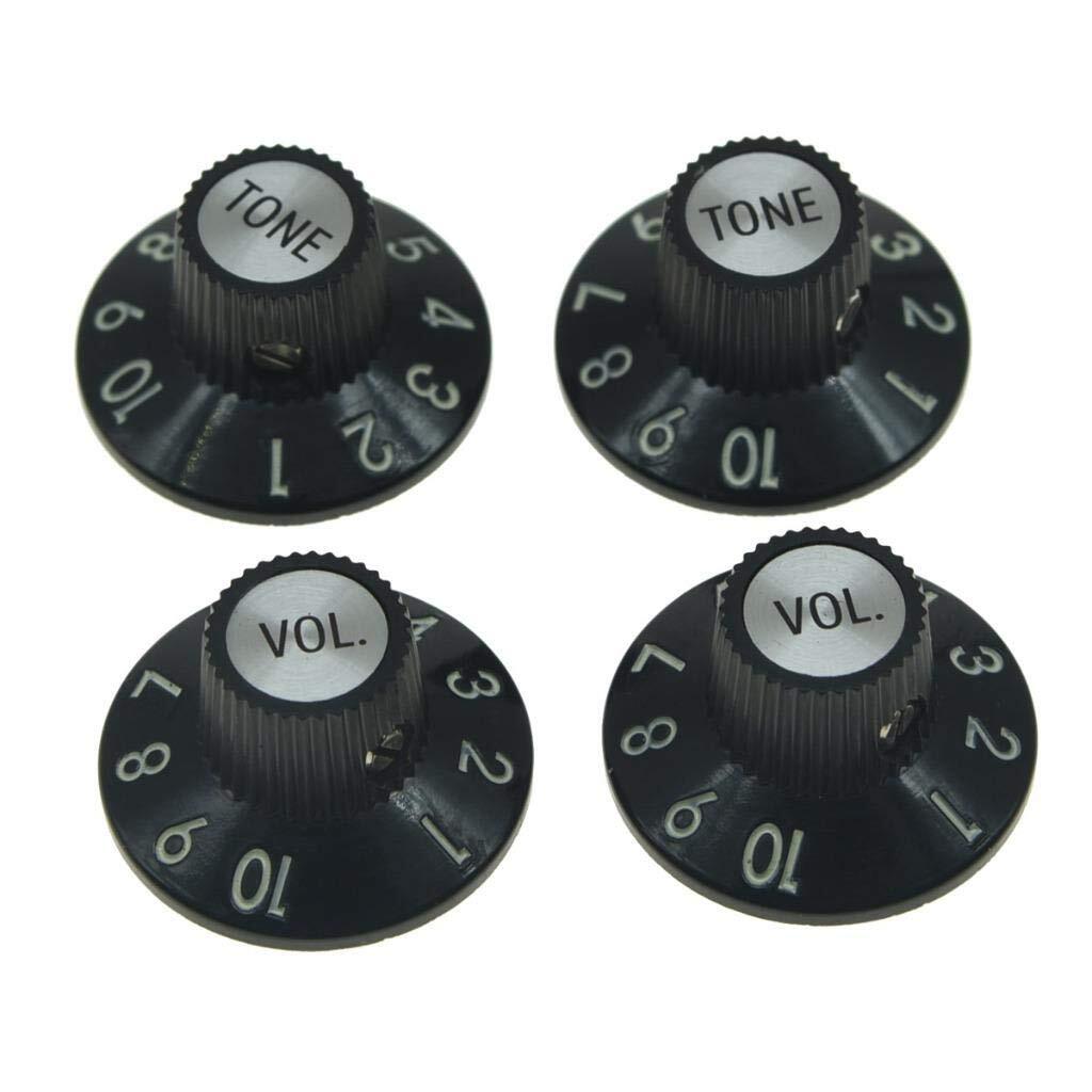Set fo 4 Witch Hat Knobs Guitar Bass Knobs 2 Volume 2 Tone Control Knobs