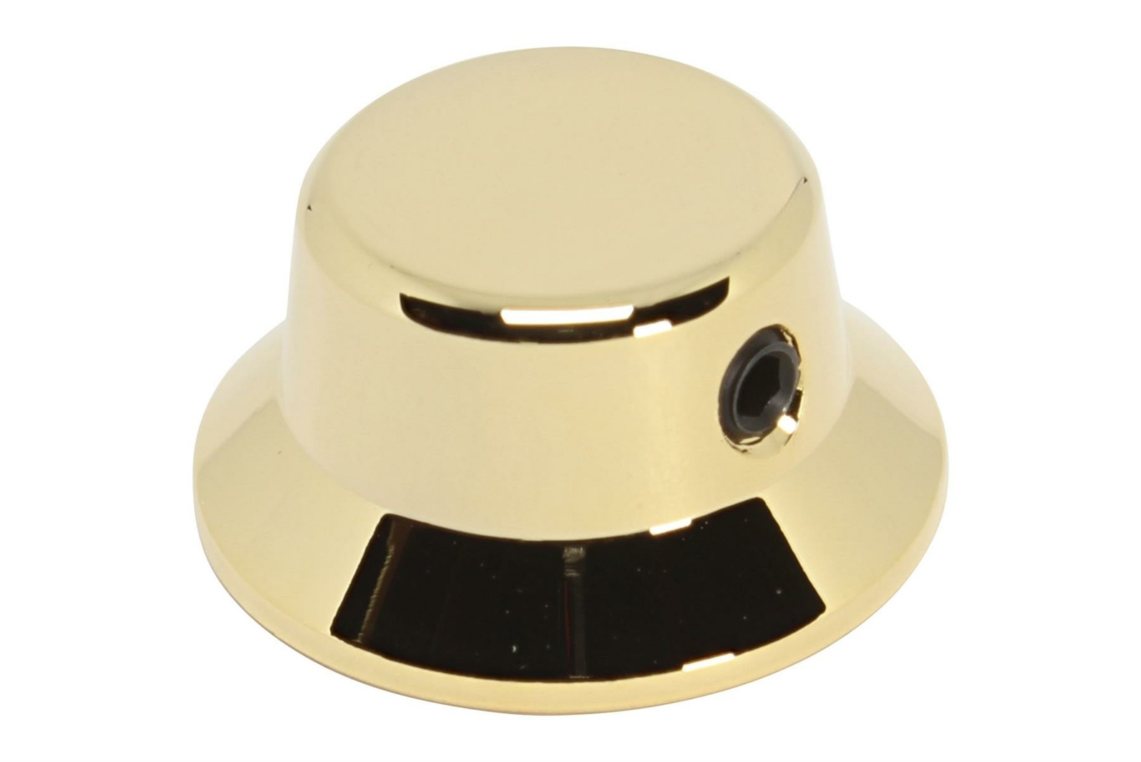 Brass Hat Knob for 6mm diameter shaft w/ set screw – fits split shaft – Gold