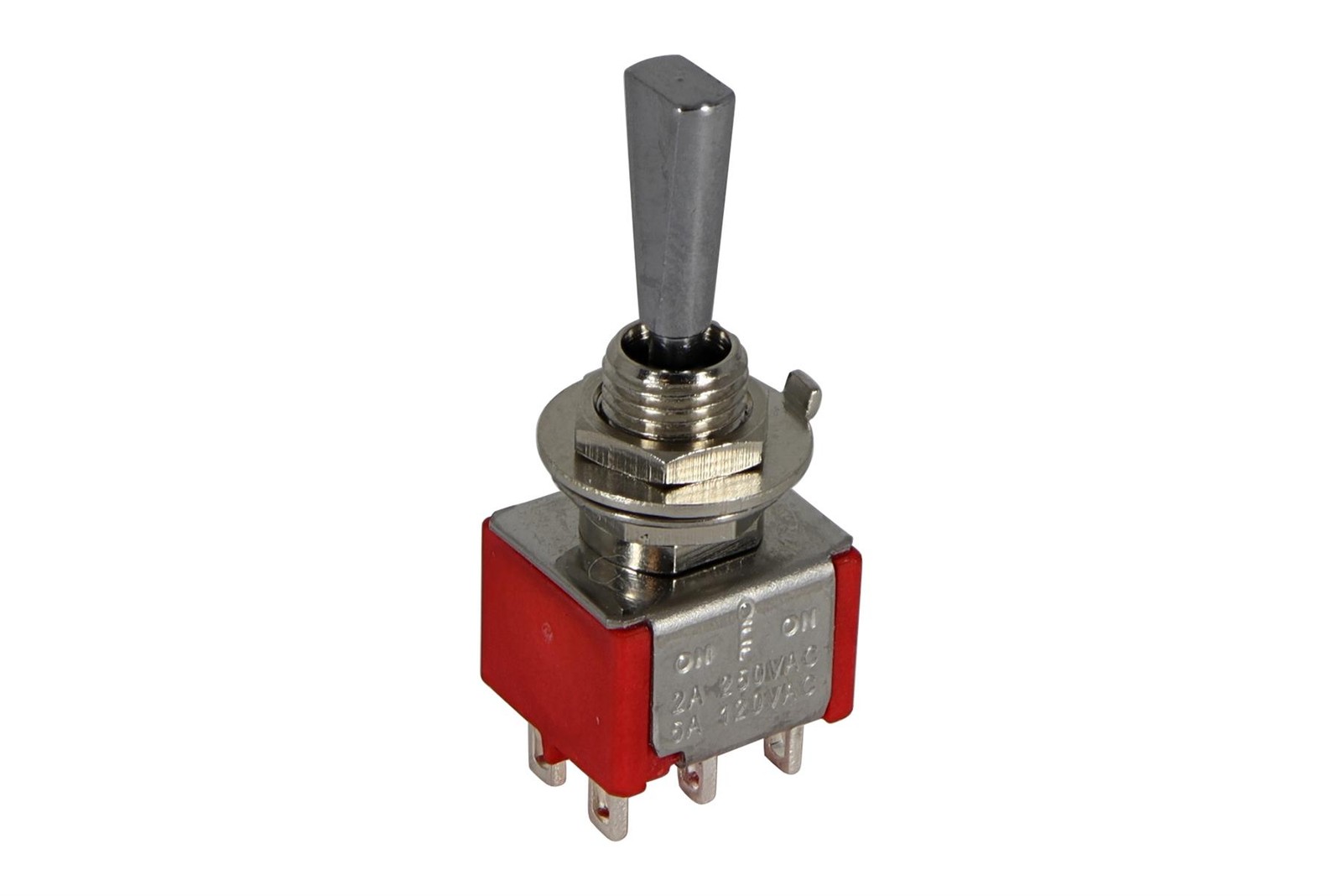 Mini Flat Paddle Toggle Switch 3-way On-Off-On Chrome