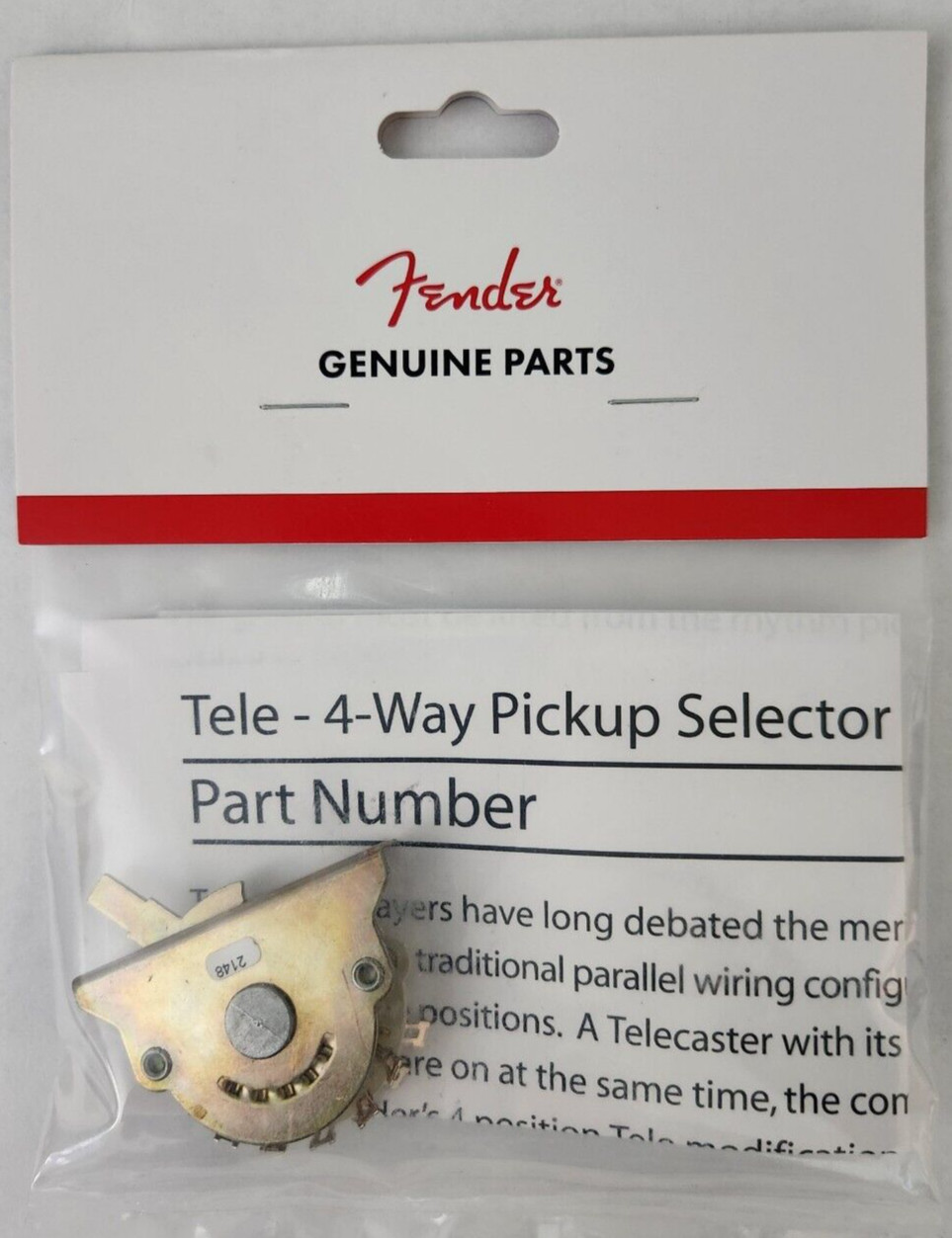 Fender Guitar Custom Shop 4 Way Tele Telecaster Mod Pickup Switch 0992250000 New