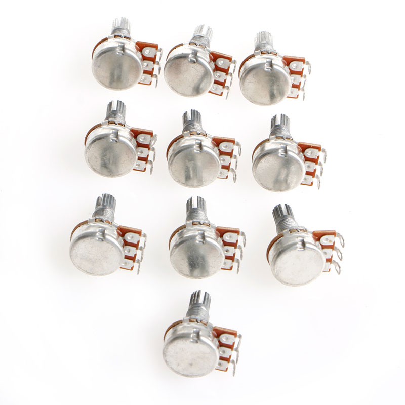 A100K Potentiometer Splined Pot Electric Guitar Bass Effect Amp Tone Volume 15mm