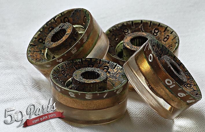 AGED GIBSON Les Paul SPEED KNOBS GOLD RELIC 59 PARTS US SIZE, SET of 4