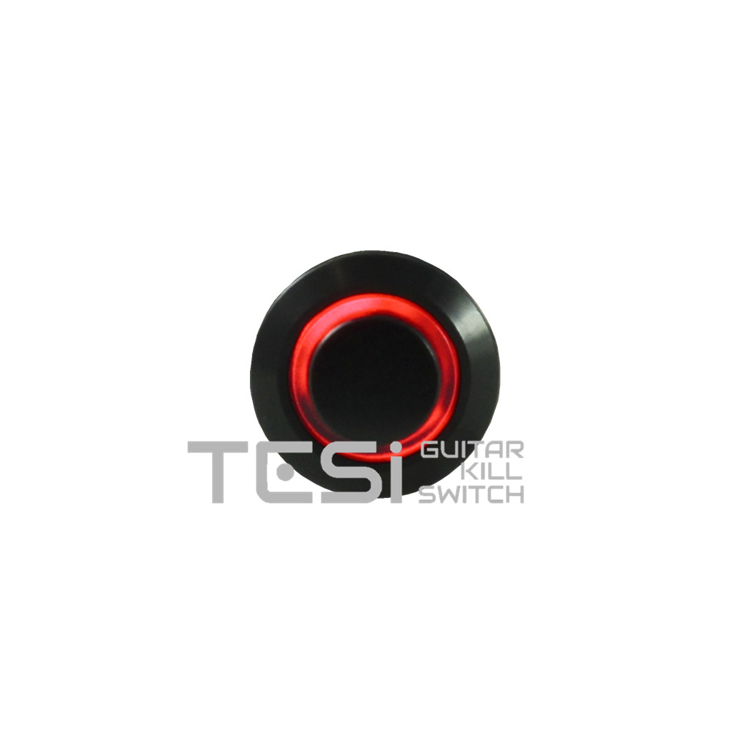 Tesi POCO 12MM LED Momentary Push Button Guitar Kill Switch Black/Red