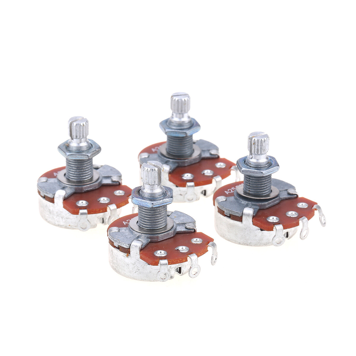 Alpha 4Pcs Full Metric Audio Taper A250K Split Shaft Pots Guitar Potentiometers