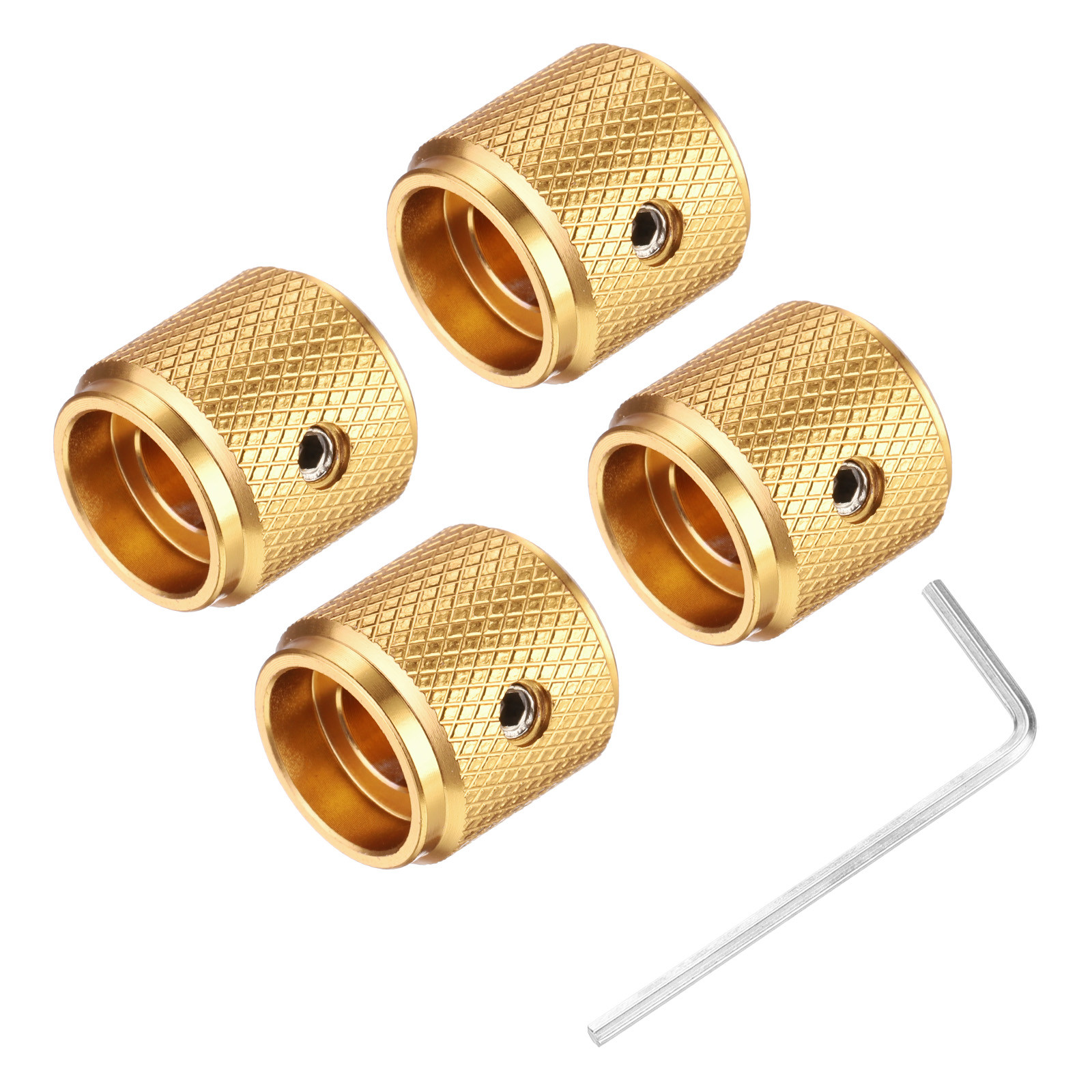 4PCS Guitar Knobs Metal Volume Tone Control Dome Knobs 1/4″ x 1/2″ Gold