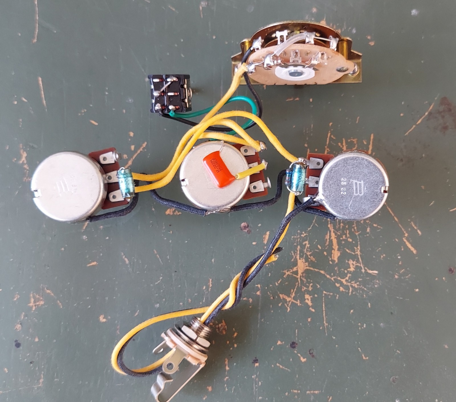 Custom Strat HH Wiring Harness Bourns Pots PTB Tone Circuit S/S/P Bridge toggle