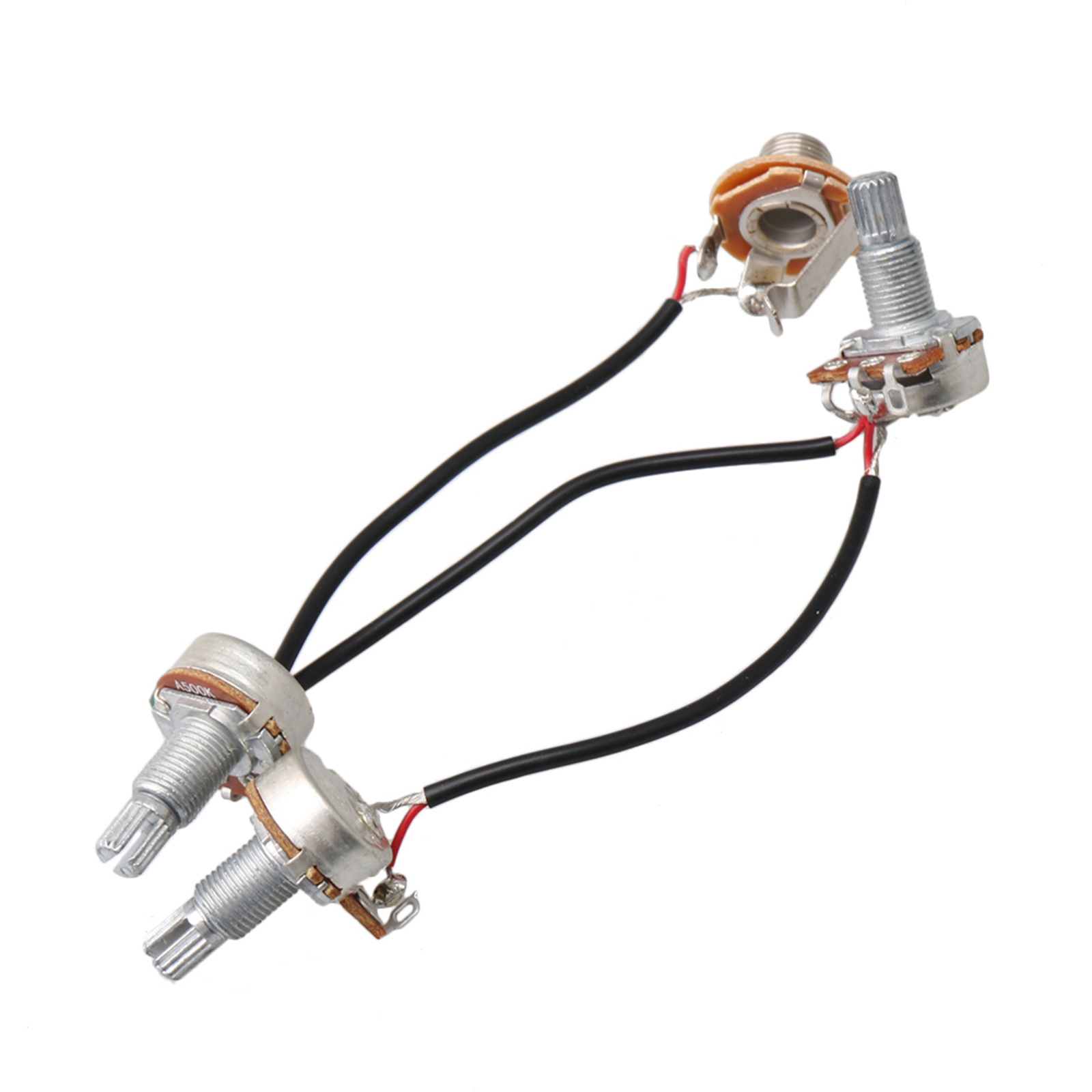 JB Bass Guitar Wiring Harness-Prewired 500k Pots .068uf 18mm Shafts