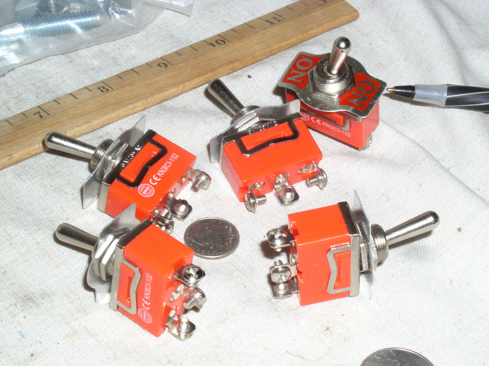 5 NEW TOGGLE SPDT ON-NONE-MOMENTARY ON-MOM SWITCH 15 AMP 15A 15 A AC DC USA SHIP
