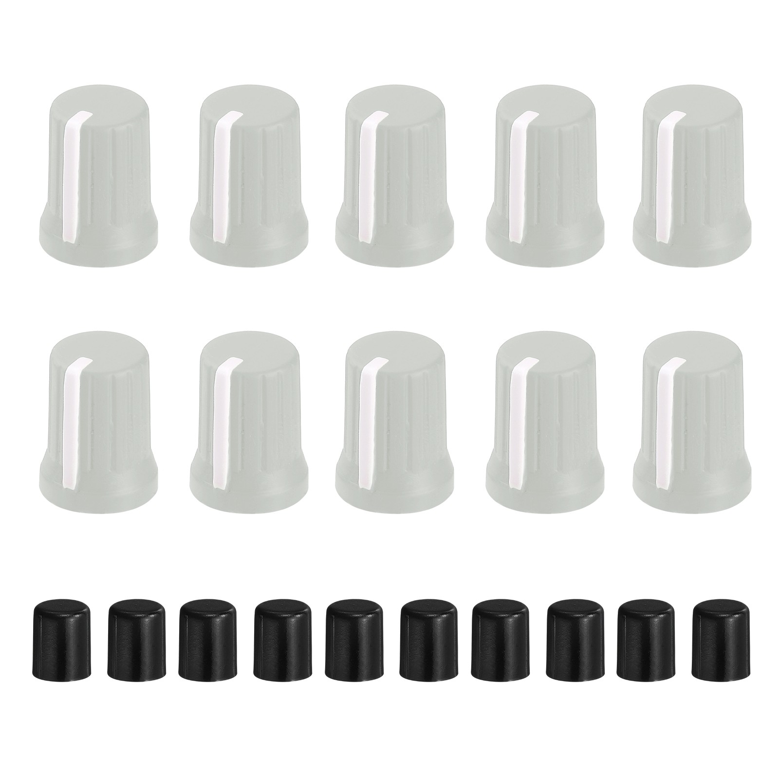 10pcs Potentiometer Knob,Rubber Guitar Volume Tone Rotary Knob(Light Gray White)