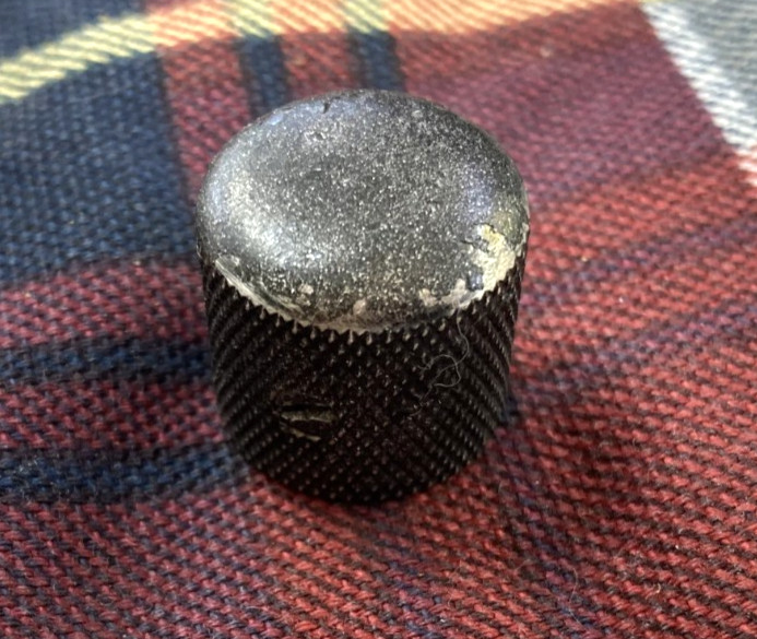 One Black Vintage Relic 1980s Japan Dome Guitar Knob- Screw-On
