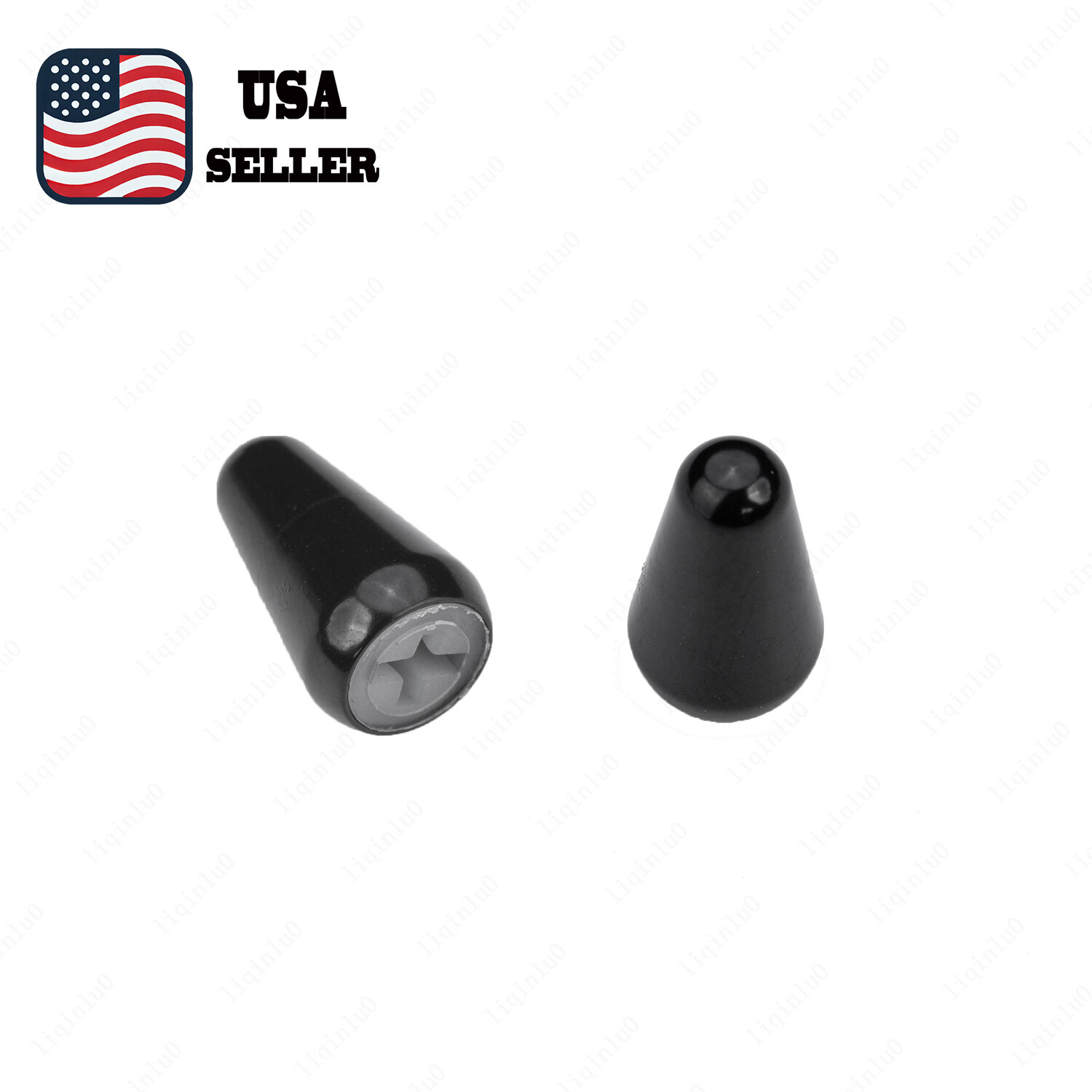 2 Pcs ST Pickup Switch Tip Knob USA Size Cap for American Fender Strat Black
