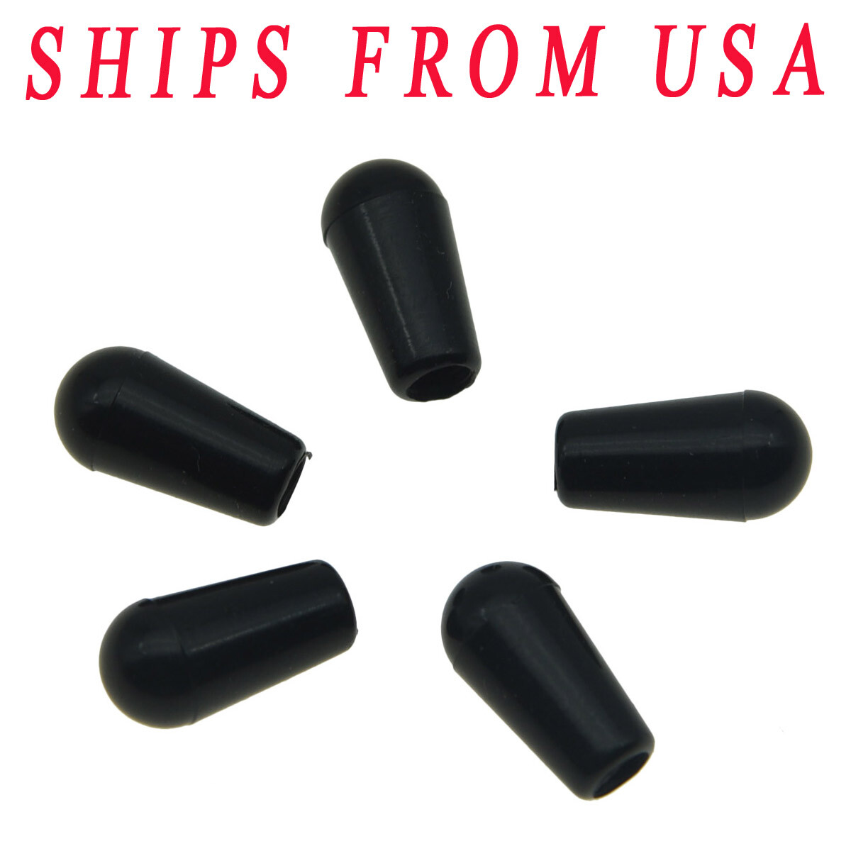 KAISH 5pcs SAE 8-32 Guitar Toggle Switch Tips Cap for Gibson/Switchcraft BK