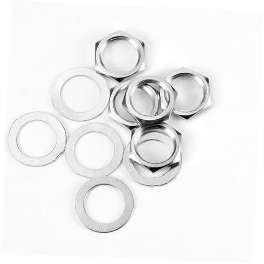 10 Pcs Guitar Input Output Jack Socket Nut and Washer, US Thread 3/8″ Guitar