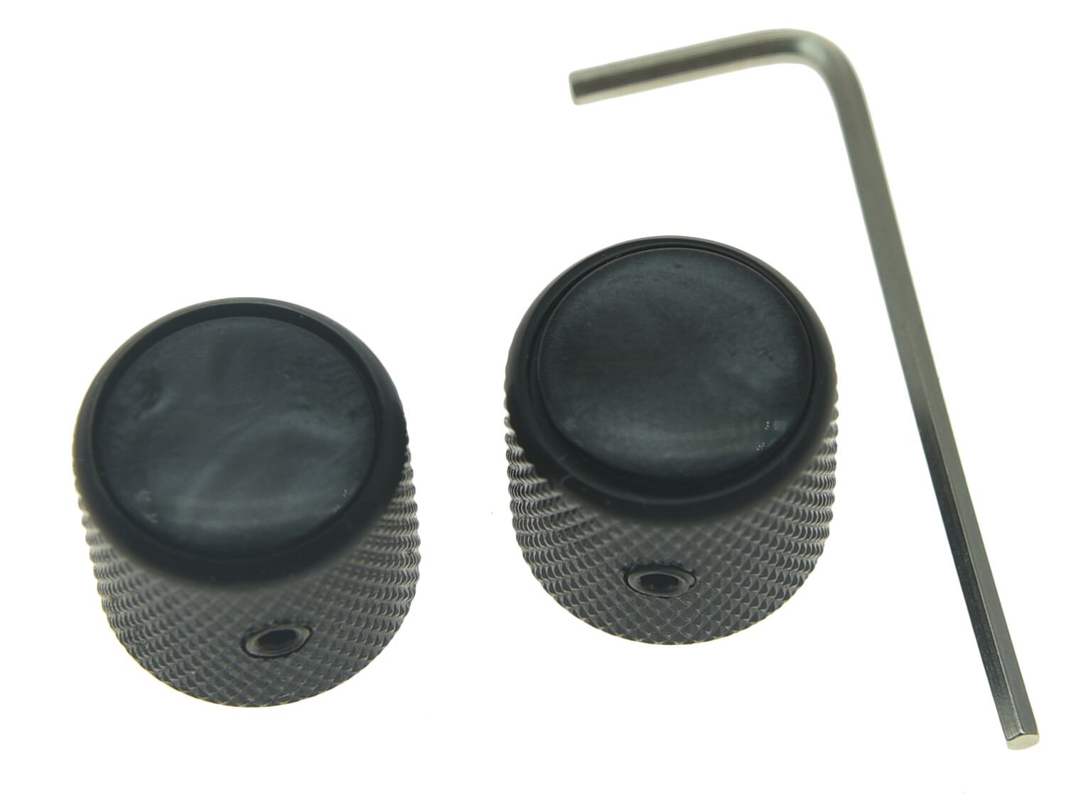 Set of 2 Guitar Bass Dome Knobs with Black Pearl Cap for Tele Telecaster