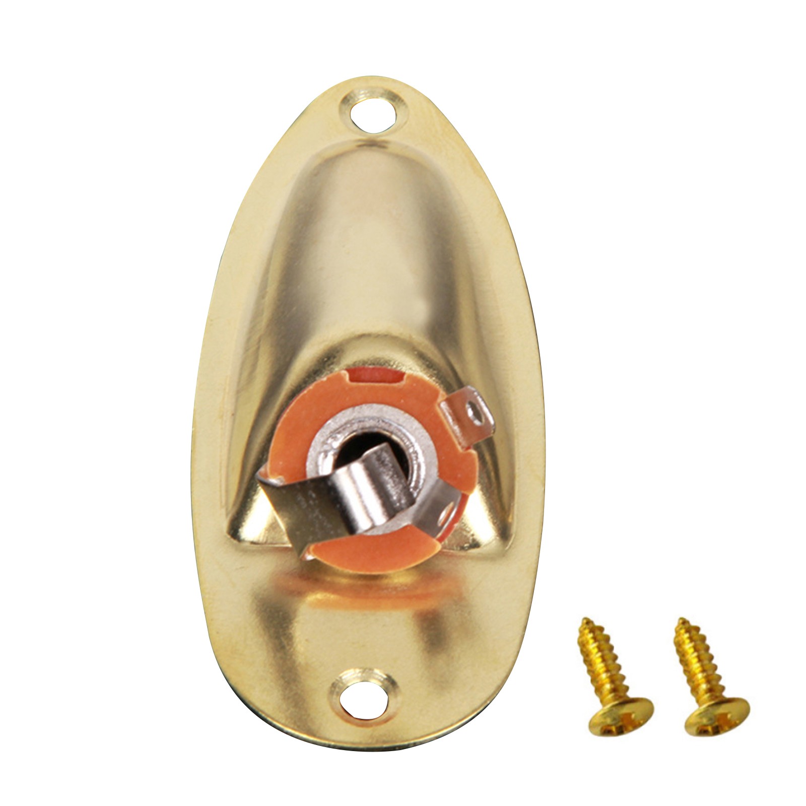 Metal Jack Plug Socket Cover Plate With Screws For FD Strat Guitar Boat Style a