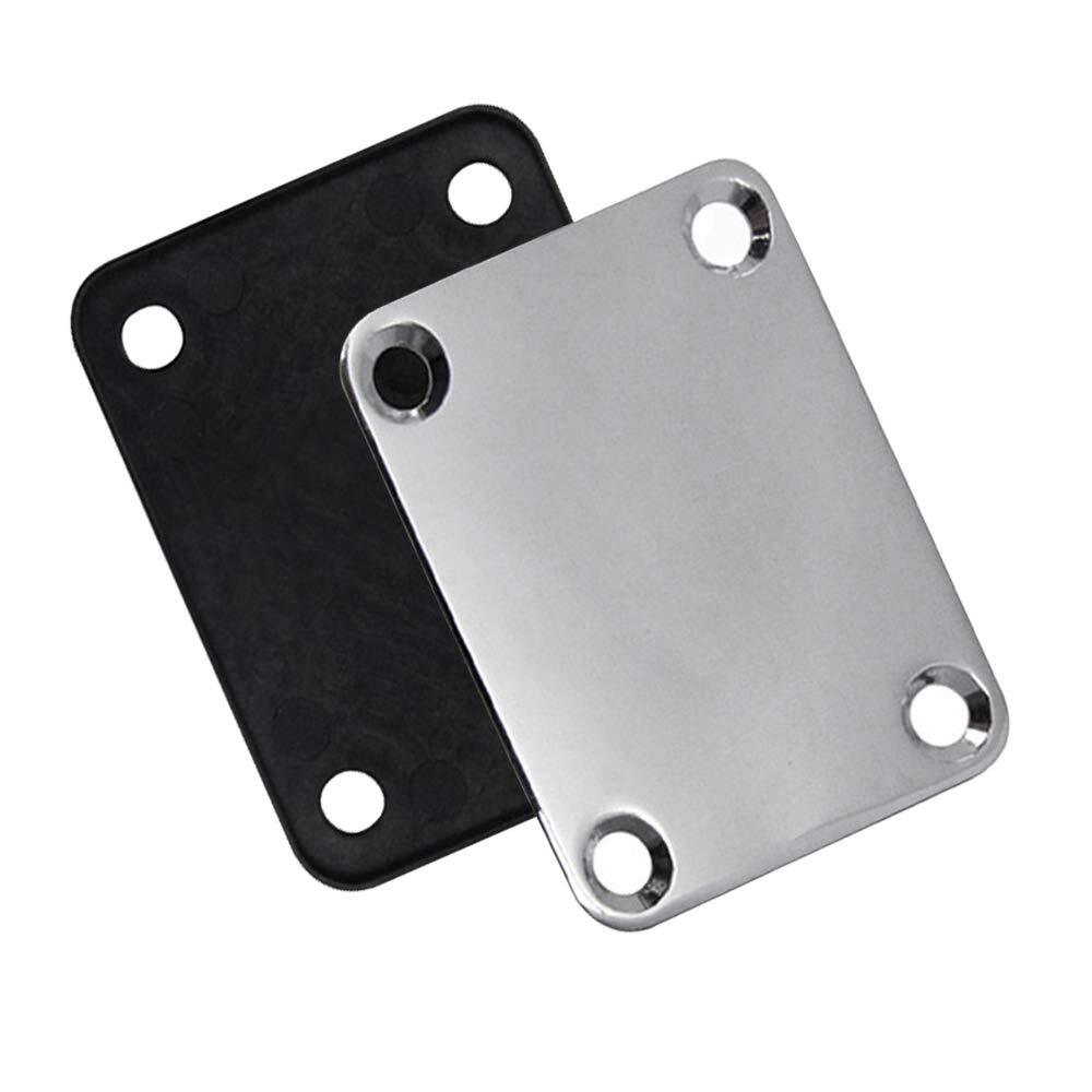 Metal Guitar Neck Plate with Screws 4 Holes Guitar Neck Joint Board, 3 Pack