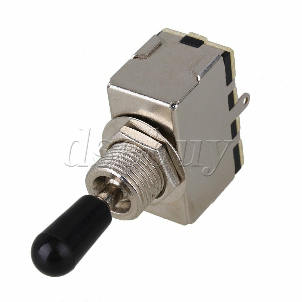 20x Chrome 3 Way Black Tip Toggle Switch for Electric Guitar