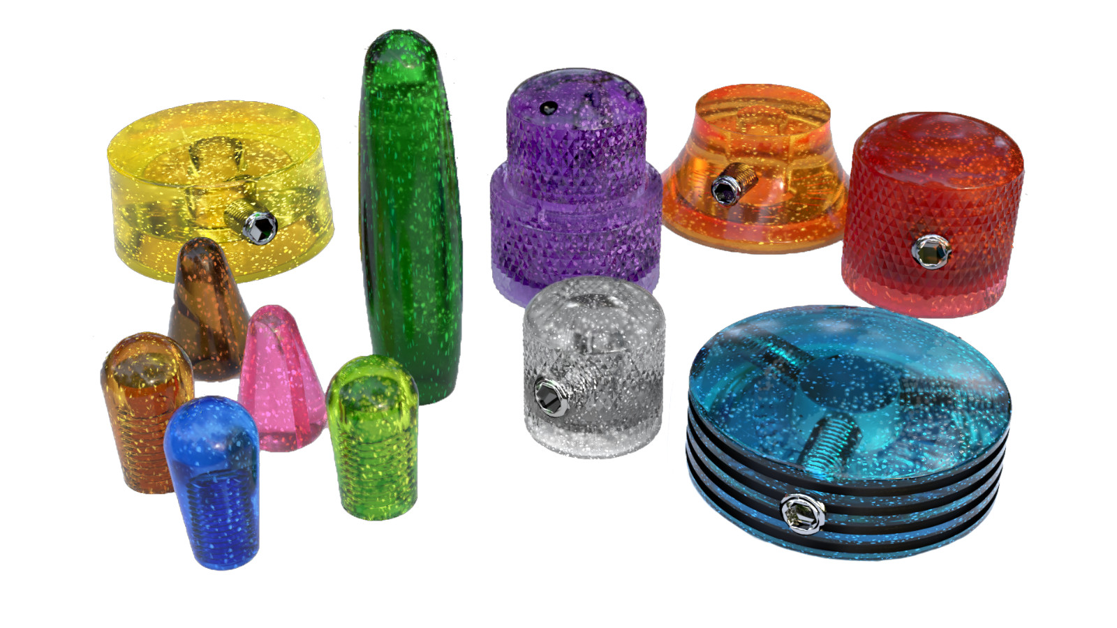 Xentric Guitars – METAL FLAKE Series Resin Guitar Knobs & Switch Caps