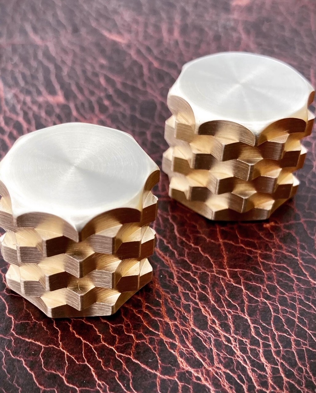 Van Dyke-Harms Ultra-Grip Brass Speed Guitar Knobs, Heavy Knurl, Custom, 2-pack