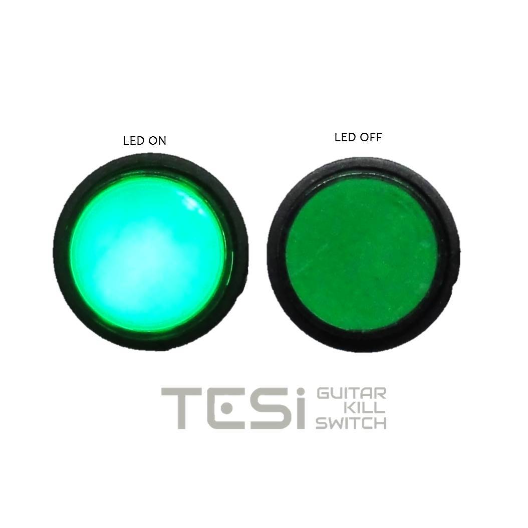 Tesi NELLI 16MM LED Pushbutton Momentary Guitar Kill Switch EVH Style Green