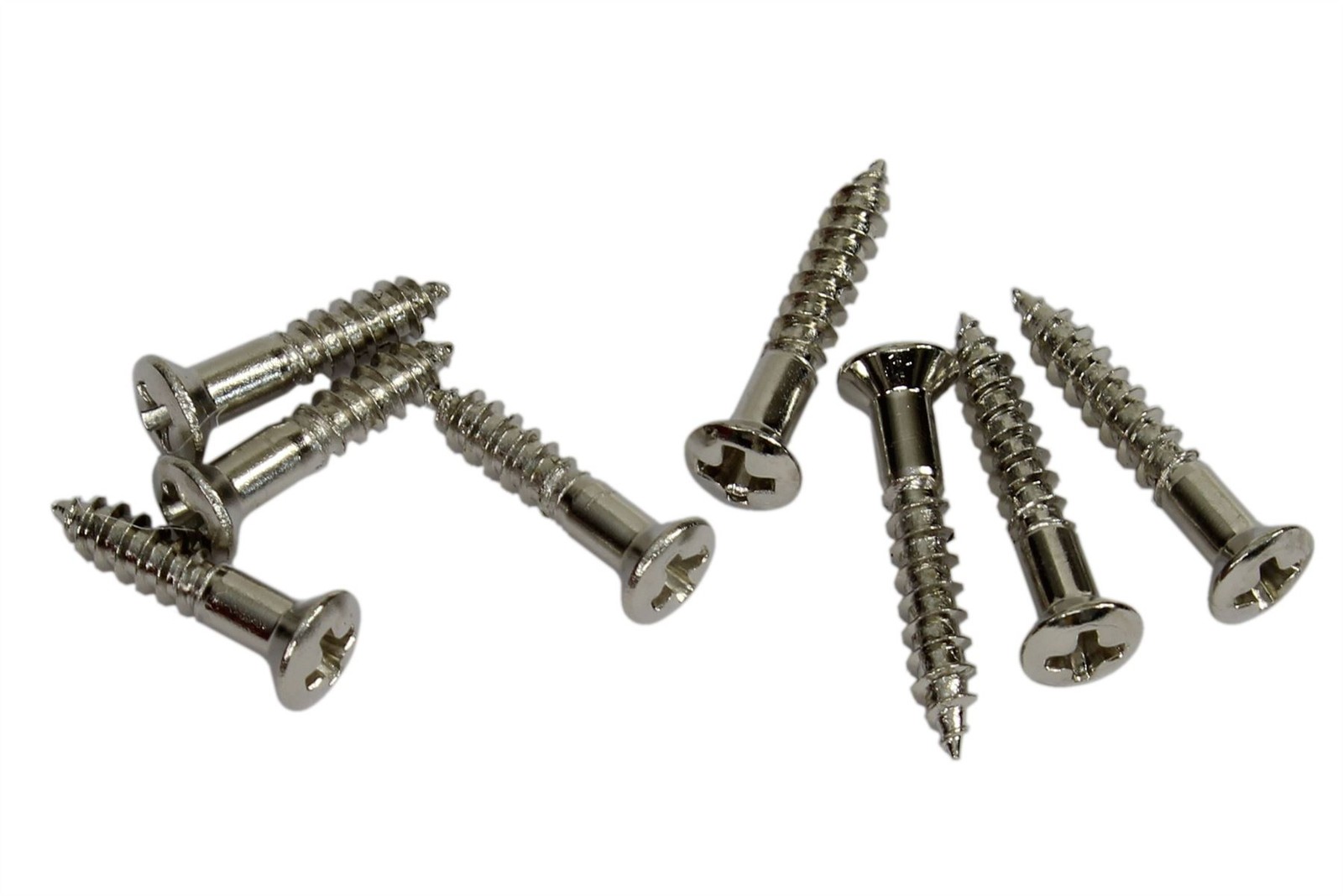#3 x 5/8″(4), x 1/2″ (4) Guitar Pickup Mounting Ring Screws – Nickel – Qty 8
